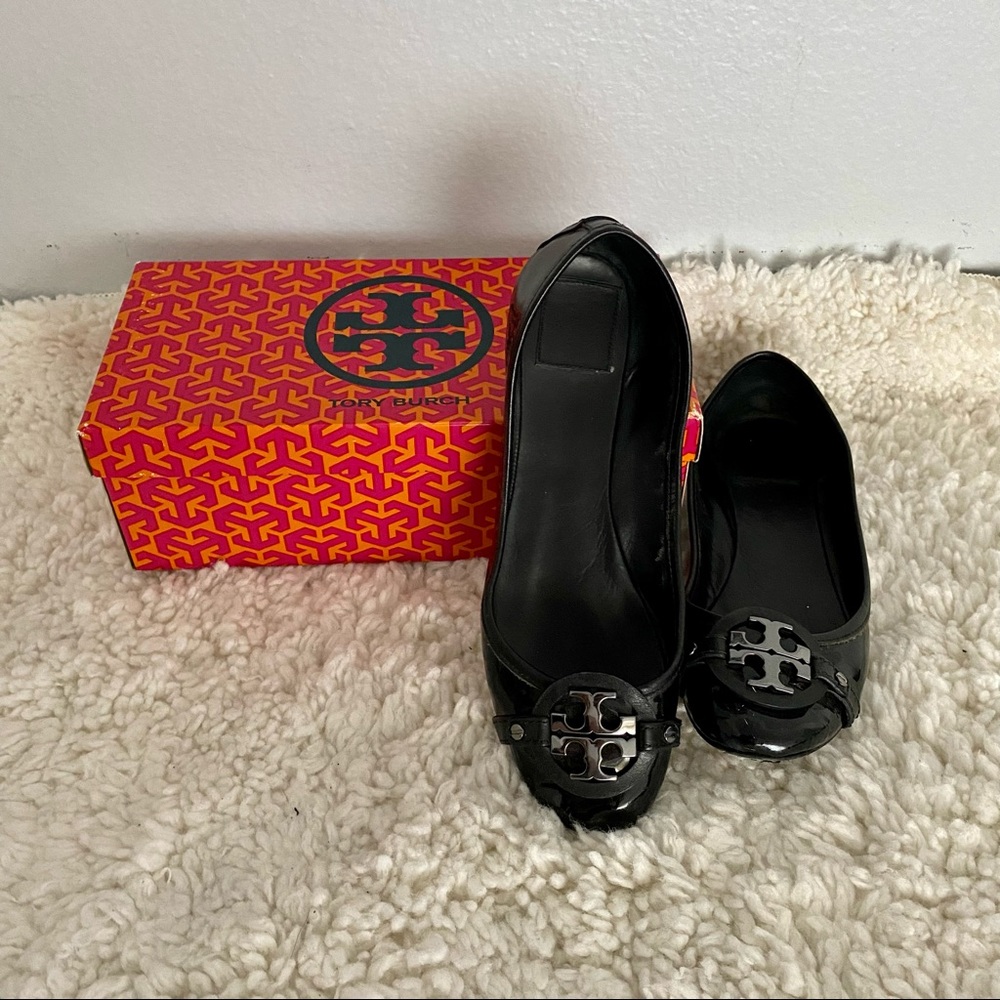 Tory Burch Aaden Black Patent Ballet Flats (Sz: 9.5) - Picture 2 of 8